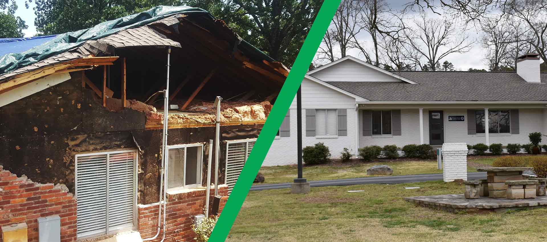 Little Rock Christian School Before and After Commercial Restoration after storm